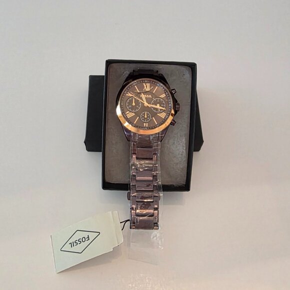 Fossil Courier Chronograph Watch – Wine & Rose Gold (New) - Picture 1 of 3